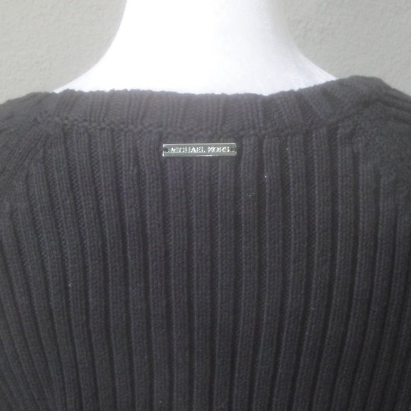Michael Kors Sweater Women's Large Gray Black Ombre Cable Cotton - Picture 4 of 6
